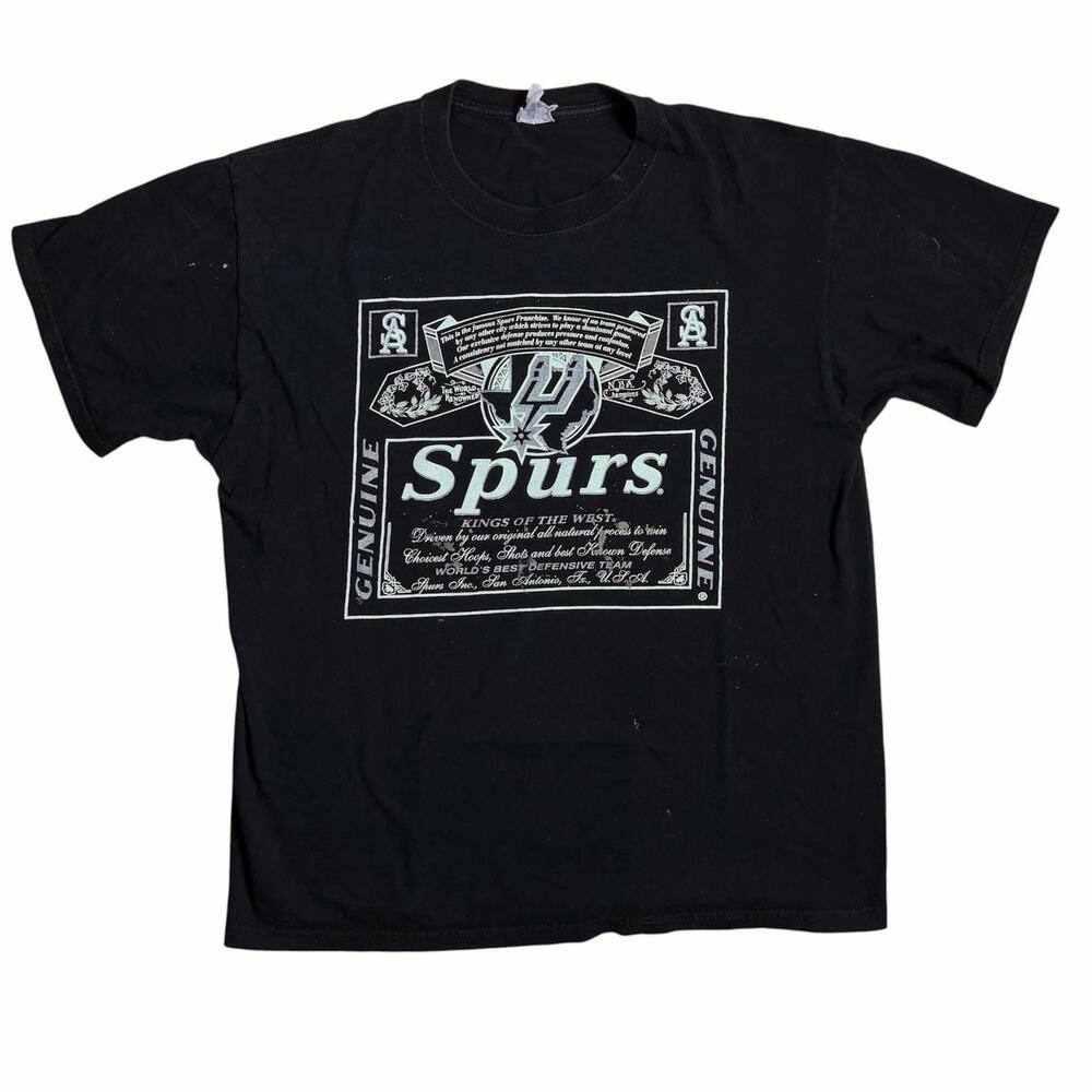 San Antonio Spurs Budweiser Beer Vintage Black Shirt Basketball NBA Large